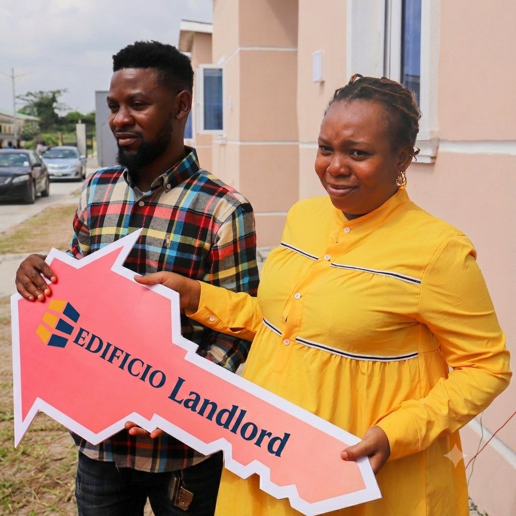Edificio — couple receiving their key